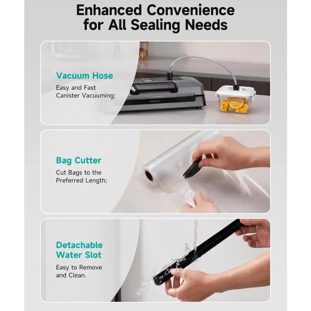 Vacuum Sealer, Auto Handle Locked Design, Build-in Cutter, Compact Starter Kit